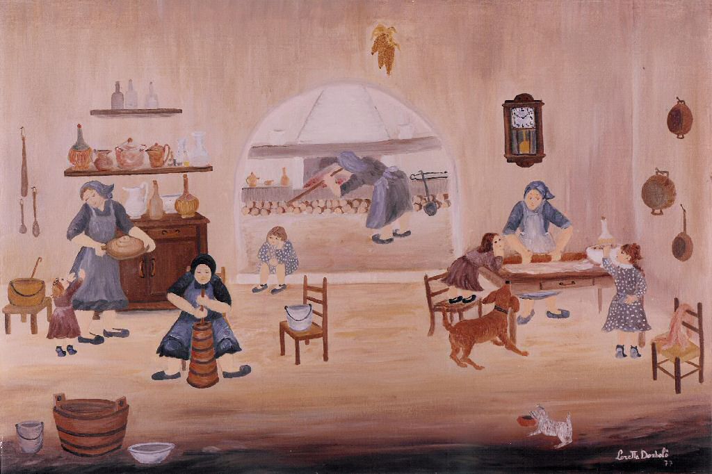 dolce sapore della tradizione - Olio su tela, 1977, cm 40 x 60
