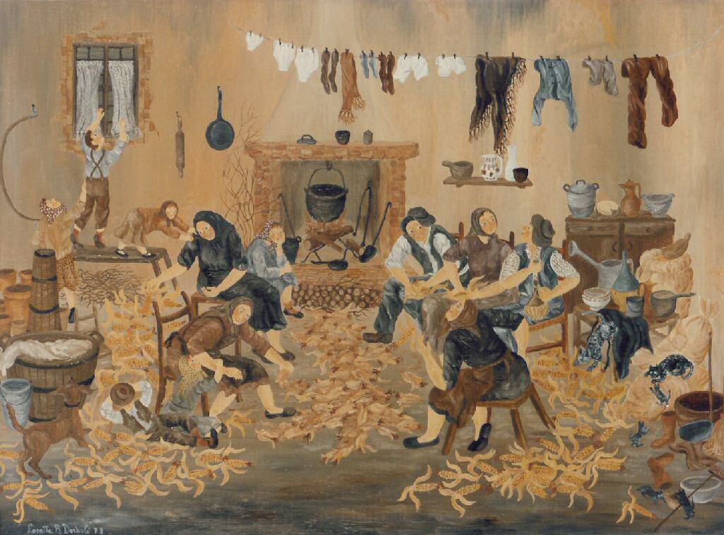 La sera delle pannocchie - Olio su tela, 1978, cm 50 x 70