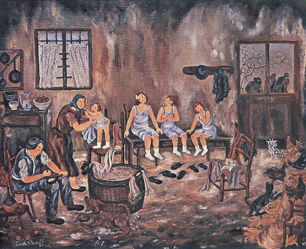 I calzetti bianchi della domenica - Olio su tela, 1980, cm 40 x 50