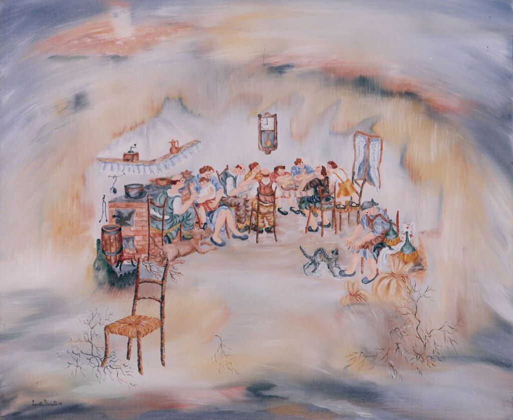 Frammenti e lumi - Olio su tela, 1990, 50x60