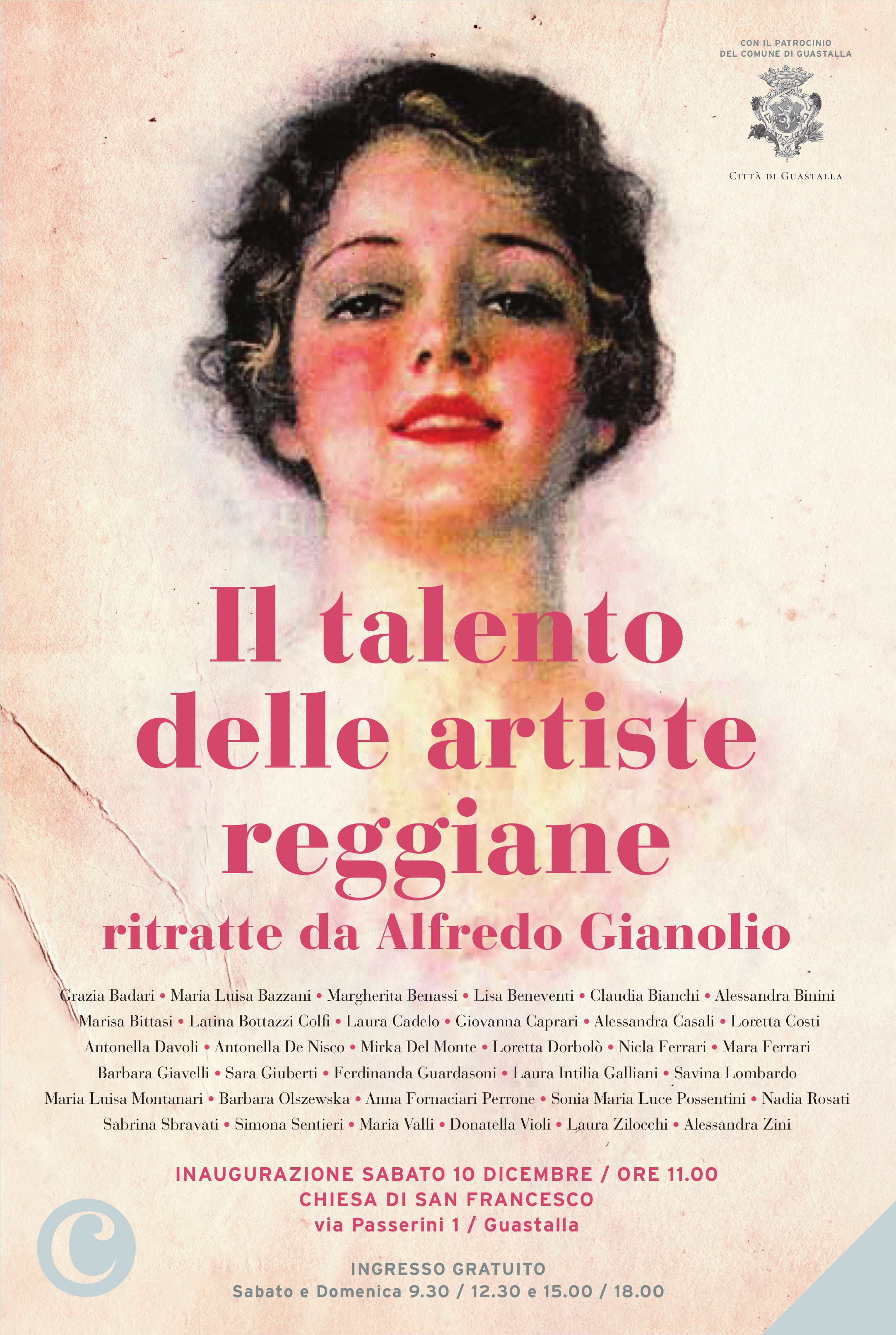 Locandina, Il talento delle artiste reggiane ritratte da Alfredo Gianolio
