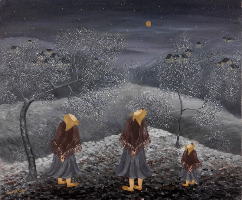 cosa c'è oltre le stelle - Olio su tela, 1977, cm 50 x 60